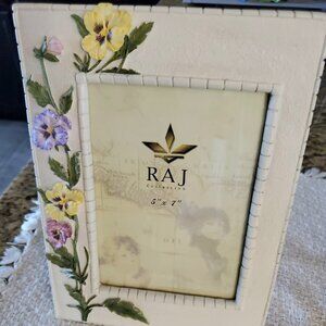 RAJ 5” X 7” Picture Frame Colorful Flowers Floral 3D Picture Frame